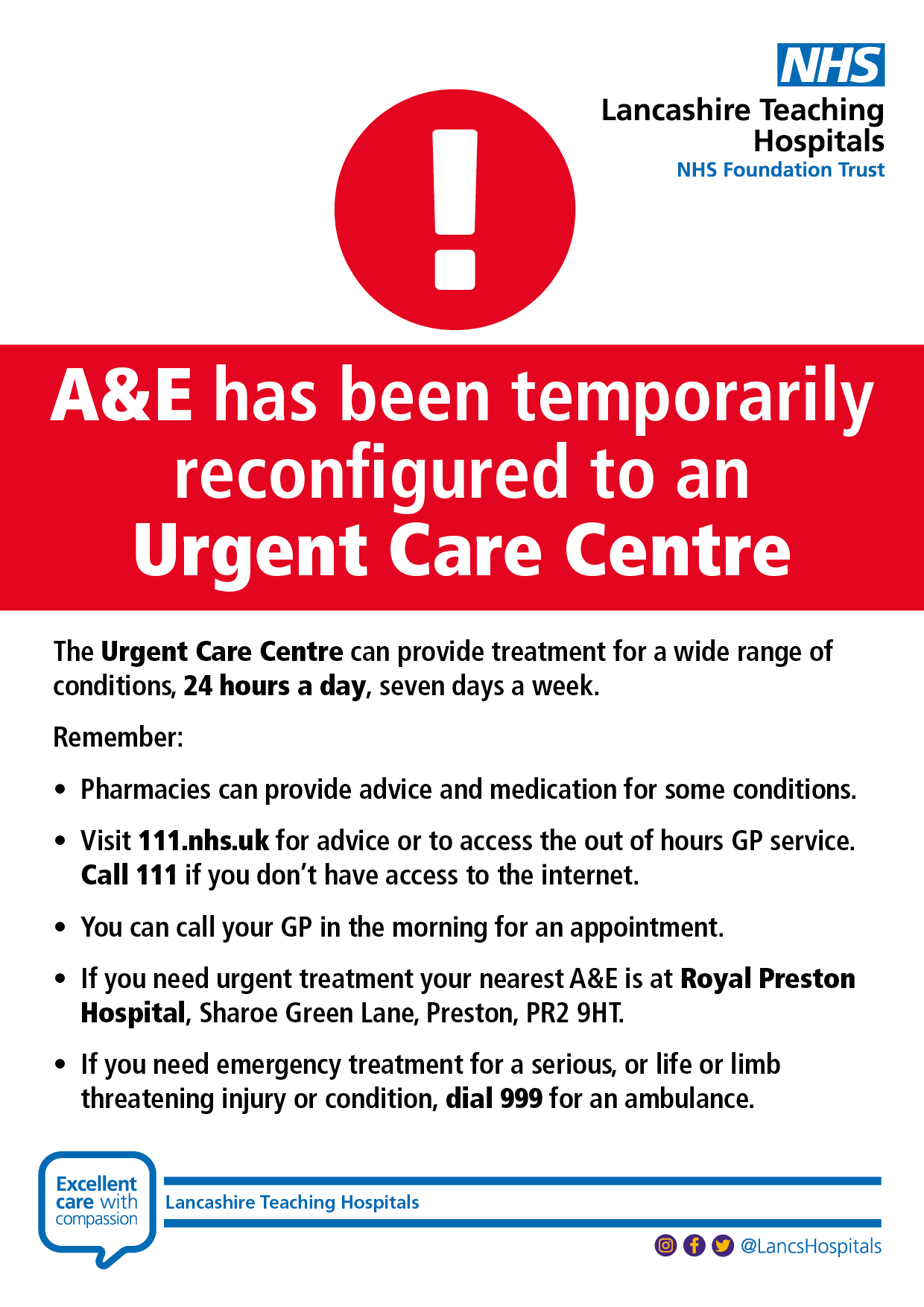 Chorley A&E changes